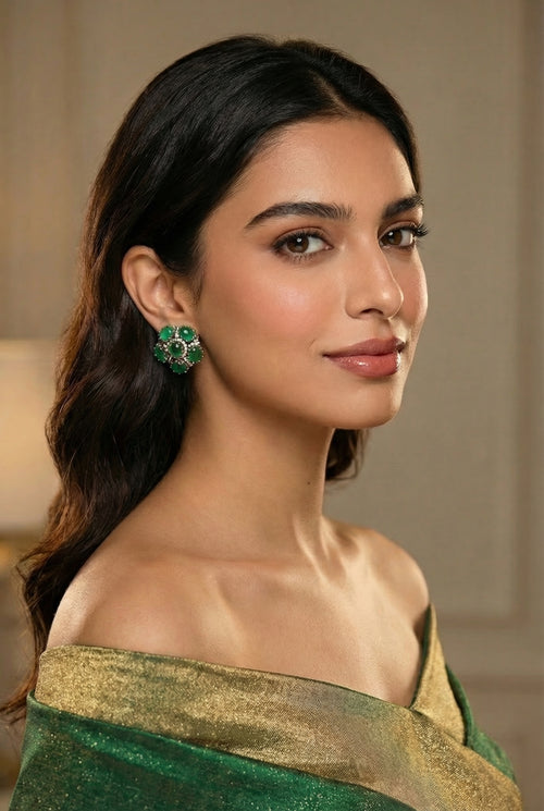 The Viridian Velvet Studs