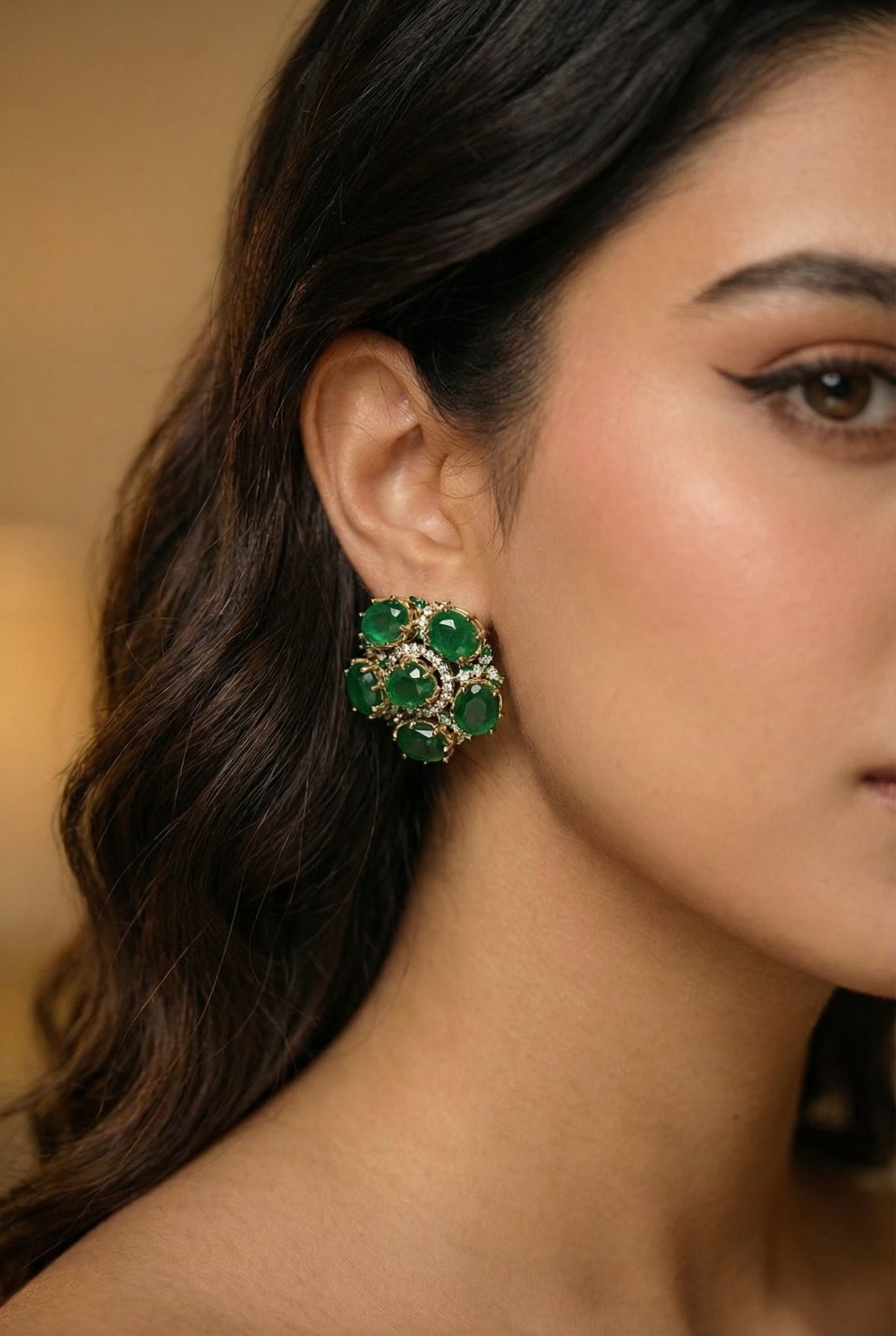 The Viridian Velvet Studs