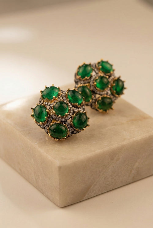 The Viridian Velvet Studs