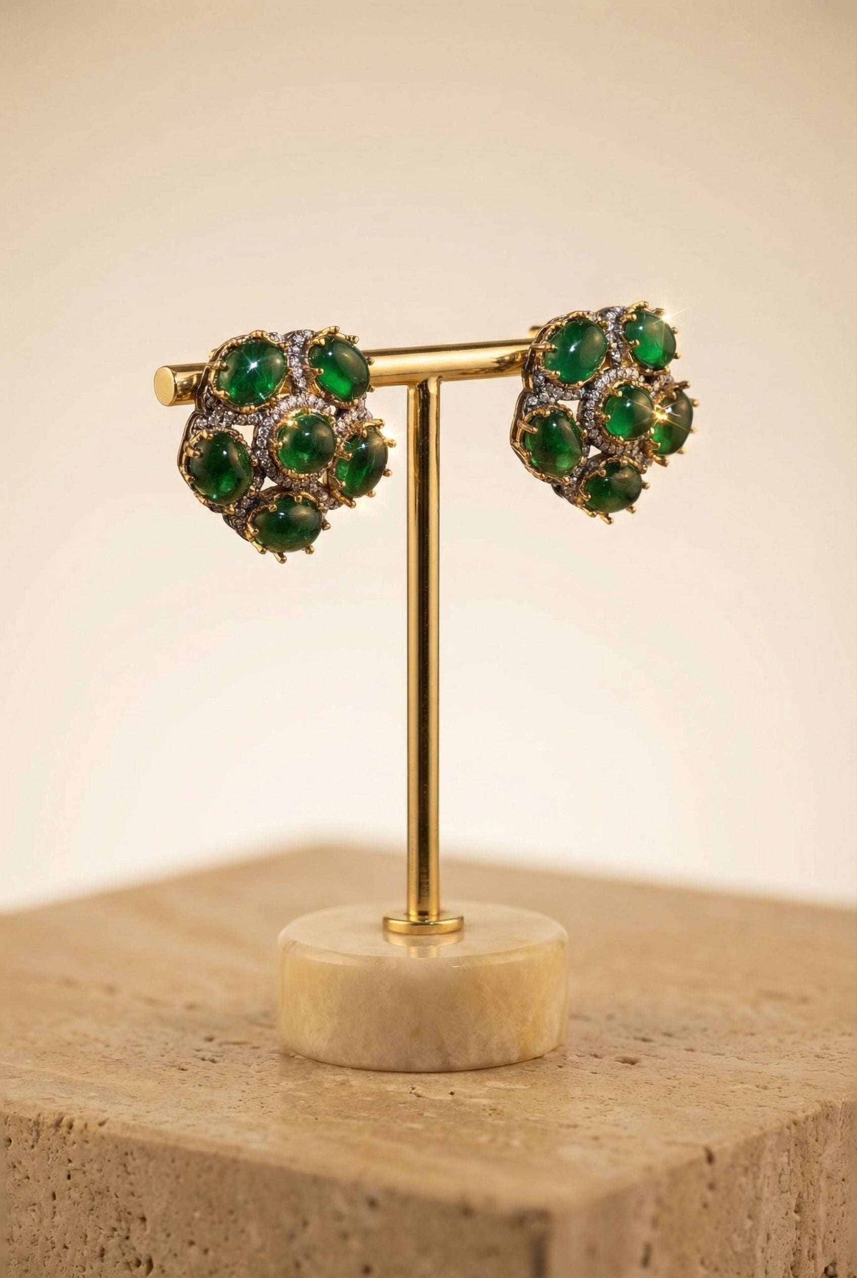 The Viridian Velvet Studs