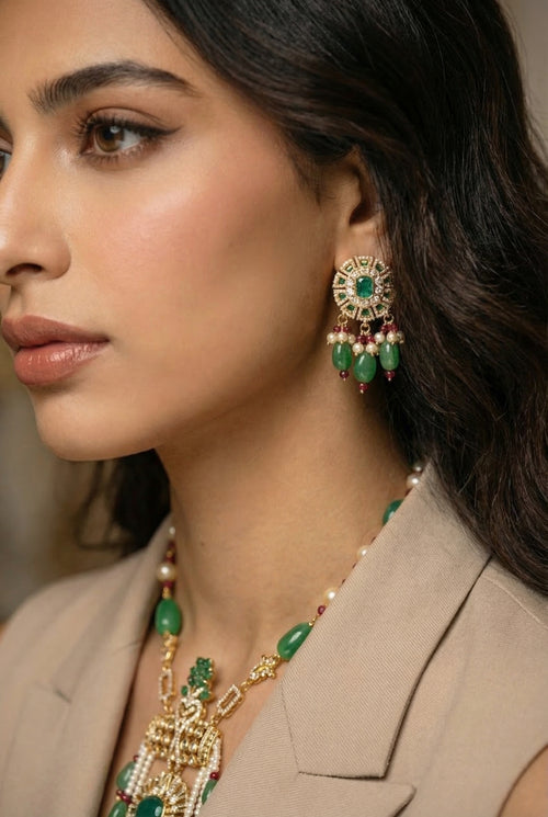 Rasa Royal Emerald Statement Set