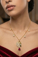 Moraya Ruby Peacock Pendant Set