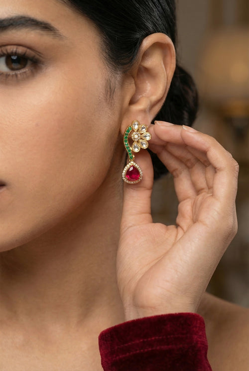 Moraya Ruby Peacock Pendant Set